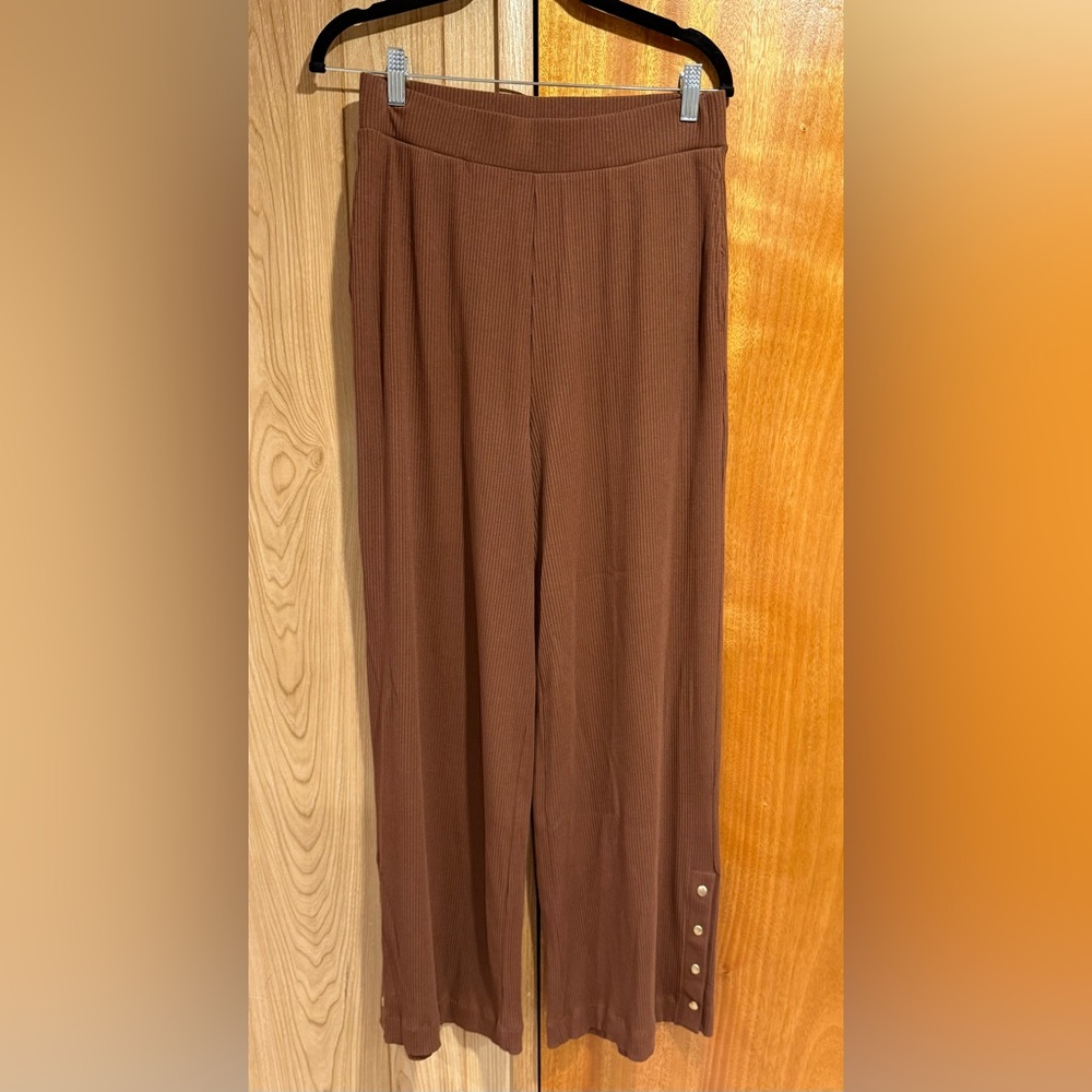 Terez Cafe Rib Wide-Leg Pants - Picture 3 of 6